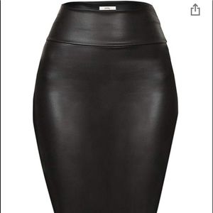 Black High-waisted Faux Leather Skirt